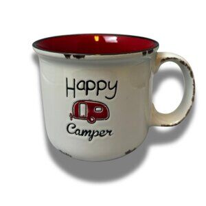 Happy Camper Mug white/Red Interior RV Camping Coffee Cup 20-24oz